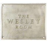 The Wesley Room Brass Plaque Plate RBP127
